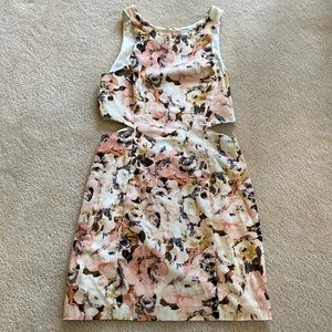 Foretells floral side cut out dress